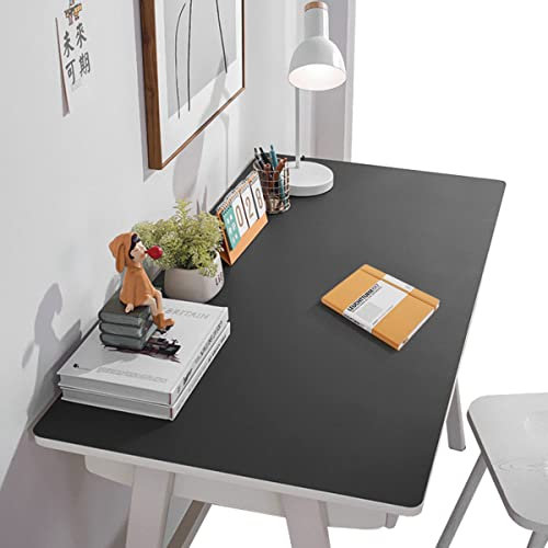 CIEEIN CIEHT PU PVC Tischmatten Mauspads Tischunterlage Tischmatte Schreibunterlagen Thickness 2mm Bürobedarf Laptop Wasserdicht One-seitig Schwarz 90x140cm