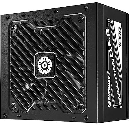 ENERMAX Revolution D.F. 2 ATX Compact Gaming&Streaming PC Netzteil 1200W 80Plus Gold (Semi-Modular, Flachbandkabel, Semi-Fanless), ERS1200EWT, schwarz