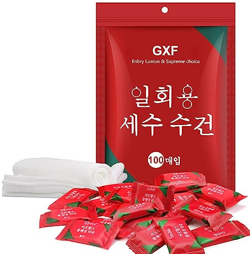 100 Pieces Compressed Towels Tablets, Portable Disposable Cotton Hypoallergenic Dehydrated Expandable Compressed Face Towels Travel Washcloths Coin Tissues for Home Beauty and Outdoors Hiking Camping