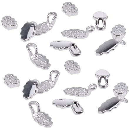 TEHAUX Diy Jewelry Charms 30 Pcs Glue-on Earring Silver Plated Leaf Pendant for Craft Projects