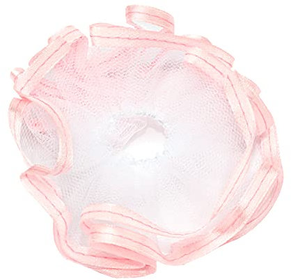 NKlaus Taufe Kerzenmanschette Kommunion aus Tüll Tropfschutz 12x9cm rosa Satinband 14428