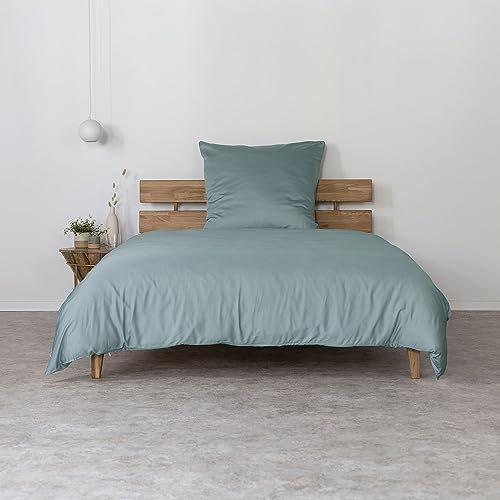 AGA.PIE Bambus Lyocell Bettwäsche-Set 135x200 + 80x80 cm - Salbei-Grün, 100% Bio Oeko-Tex 100, für Allergiker, Antibakteriell, Ganzjahres-Bettwäsche, Atmungsaktiv, Geruchshemmend, Besonders sanft