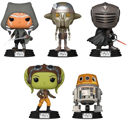 Funko Pop! Ashoka Set of 5 - Tano, General Hera Syndulla, Marrok, Professor Huyang and C1-10P (Chopper)