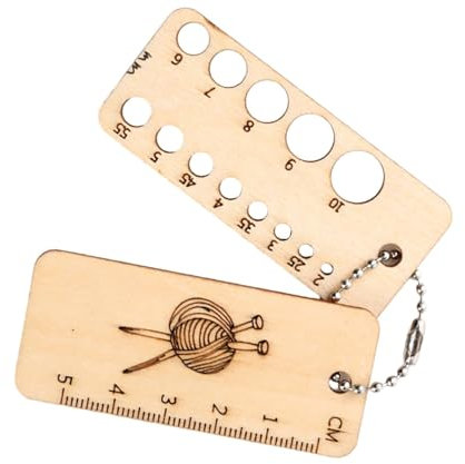 LOVIVER Wood Knitting Gauge Ruler Knitting Gauge Lightweight Smooth Craft Yarn Measuring Tool Sewing Accessories for Engineers