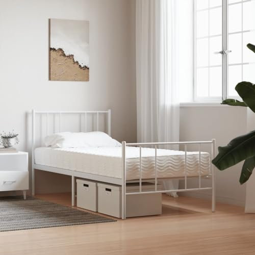 Homgoday Schaumstoffmatratze Weiß 90x200 cm - Atmungsaktiver Bezug, 3-Schicht-Füllung, H2/H3 Härtegrad, für erholsamen Schlaf Model356341