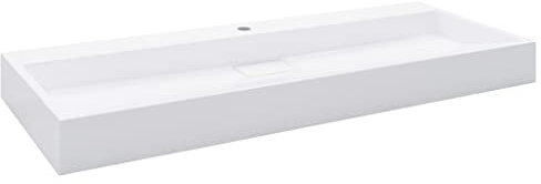 CIADAZ Lavabo 120x46x11 cm Fonte minérale/marbre Blanc,Vasque À Poser Salle De Bain,Lavabo Salle De Bain