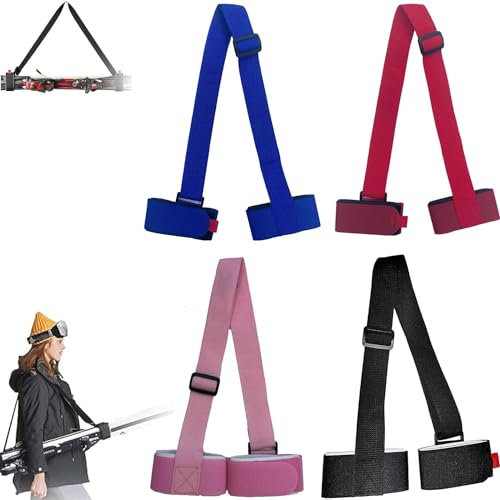 Anshka Skimate Ski-Gurte, Ski-Gurte zum Tragen, Skiträgergurt, Ski-Geschirr, Snowboard-Bindungsgurte, verstellbarer Snowboard-Schultergurt, Wintersport-Zubehör, gemischt, 1