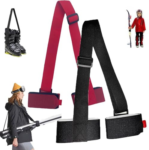 Skimate Skigurte, Skigurte zum Tragen, Skigurt Nylongurthalter Ski Snowboard Schulterträger (C)