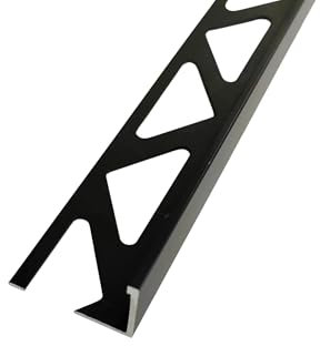 5 x Matt Black Metal 12.5mm Tile Trim
