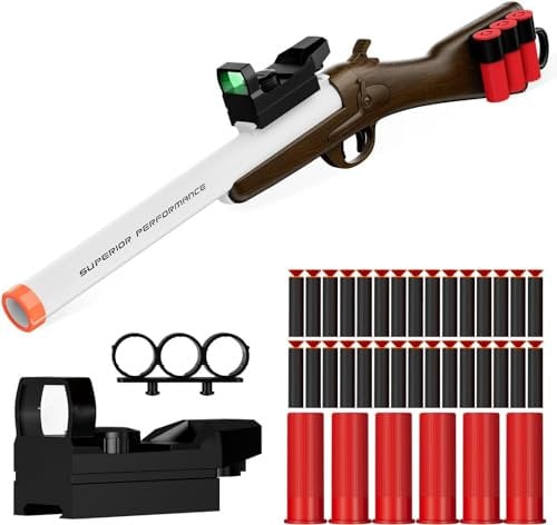 RuiDaXiang Pistolet Jouet, Fusil à Pompe Jouet, Blasters en Mousse EVA et Coquille Vide pour Jouer à l'intérieur et à l'extérieur (Marron)