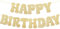GEBETTER Decoración Fiesta Cumpleaños, Guirnalda Happy Birthday con Cuerda, Feliz Cumpleaños Decoración Happy Birthday, Pancarta Banderín Banner Cartel Letras Decorativas Papel (Oro Purpurina)
