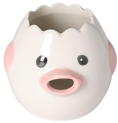 Egg White Separator - Ceramic Cartoon Chick Raw Eggs Separator - Cute Egg White & Yolk Separator Tool, Vomiting Chicken Design Kitchen Gadget Baking Assistant Tool for Eggs
