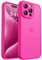CANSHN Matte Compatible with iPhone 15 Pro Case, Upgraded [Full Camera Protection] [Translucent Matte] Shockproof Protective Phone Case 6.1 - Hot Pink