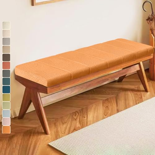 Lsjoaw Bankauflage 80 X 35 X 9CM Sitzkissen Bankpolster Wasserdicht Schmutzabweisend und Kratzfest Sitzkissen für Fensterbank Esstisch Gartenbank Schaukel Terrasse Bank Drinnen Sitz Aprikose