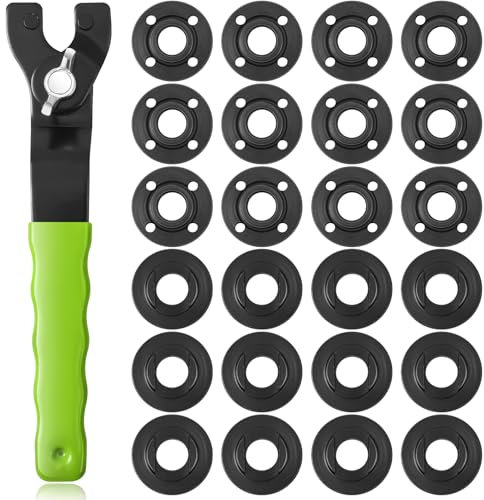 Hicarer 12 Sets Winkelschleifermutter mit Winkelschleifer Schraubenschlüssel-Kit 5/8-Zoll-11 Metall-Kontermutterschlüssel kompatibel mit Dewalt Makita Bosch Hitachi Metabo