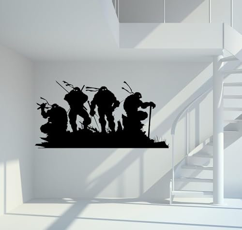 mein-motiv.com Wandtattoo Ninja Turtles Silhouette Größe S - ca. 30cm x 15cm