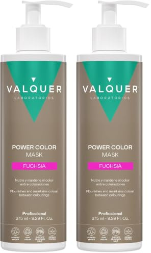 Maschera Válquer Professional Power Color per capelli colorati. Vegano e senza solfati (fucsia). Esaltatore del colore dei capelli - 275 ml (Confezione da 2)