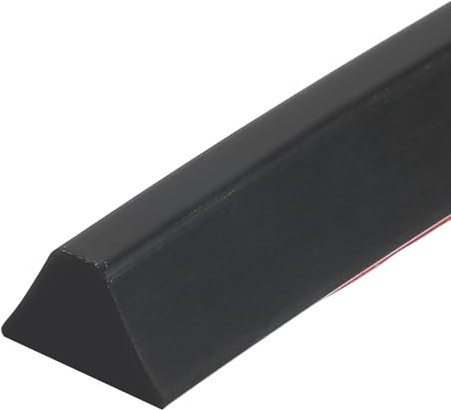 sourcing map Collapsible Shower Barrier, 39 Inch Silicone Water Splash Guard Strip 0.6 Inch W 0.4 Inch H Self Adhesive Water Stopper Barrier Dry and Wet Separation for Bathroom, Black