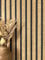 Newroom Tapete Beige Vliestapete Paneele - Holzwandpaneele Skandinavisch Eiche Schwarz Lamelle Streifen Wandpaneele Streifen Holzpaneele Wandverkleidung inkl. Tapezier-Ratgeber