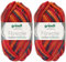 Gründl Color Lot de 2 pelotes de laine à feutrer, 50 g chacune, en 100 % laine vierge pure, avec instructions pour les maniques (21 rouge, orange, noir, multicolore)