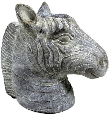 Generisch Pflanztopf Zebra Kopf 16 x 15 x 10 cm Keramik Blumentopf Tier Figur Deko GTT J333