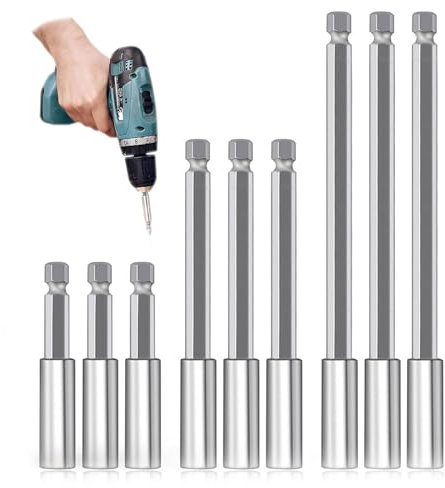 Tkxjry 9 Pezzi Portainserti Magnetico, Porta Inserti per Avvitatore, Supporto per punte lungo, Portainserti Lungo per Avvitatore,per Prolunga Magnetico per Avvitatore Elettrico, Trapano