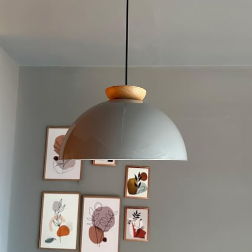 bamyum Yimpi Küchenlampe Hängend Vintage Ø30 cm, Lampenschirm Hängelampe Esstisch Wohnzimmer, Küchenlampe Hängend Grau, Hängelampe Küche, Pendelleuchte Wohnzimmer, Pendelleuchte Vintage Industrial