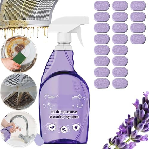 Nuroclean Spray,Nuroclean Cleaner,All-Purpose Cleaning Spray With Concentrated Cleaning Tablets,Multi Purpose Cleaning Spray,Multi Purpose Cleaning System,Stain Removal (1 Bottle+20 Cleaning Tablet)