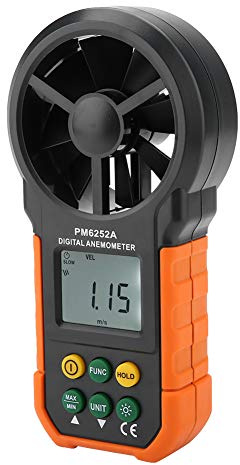 PeakMeter PM6252A Medidor de Velocidad de Viento Digital para Mediciones de Volumen Precisas con Pantalla LCD Grande