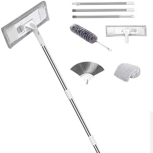 SLDAGe Fregona Suelos Antideslizantes Conjunto,Mopa Microfibra para Limpiar Suelos de Madera,Laminados y Baldosas,Paredes,Ventanas,Techo,E,197cm