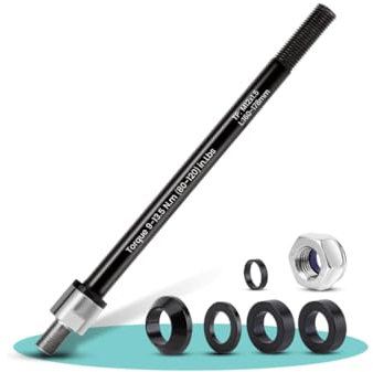 BUERPINKING Steckachse Fahrradanhänger, Adapter Fahrradanhänger, M12 x P1.5, 160-178mm, Cube Steckachse Anhänger, Präzisionsgewinde, Einstelbare Schaftlänge
