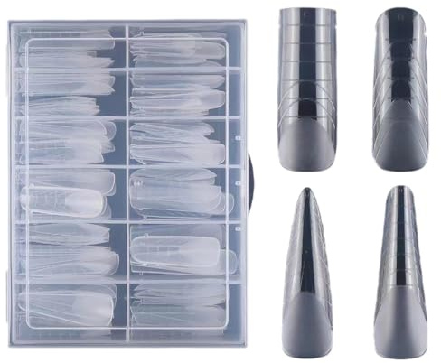 WUBAYI Clear Nails Lot de 4 moules à ongles 96 pièces pour nail building et pointes d'ongles parfait pour les fêtes, les mariages, les anniversaires, les manucures artistiques