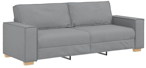 vidaXL Canapé 3 Places Gris Clair 180 cm Tissu