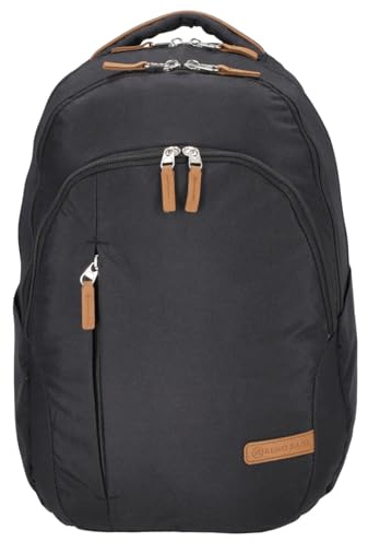 Kenorada Lanin Basics Allround Laptop Rucksack 16 Zoll Black | Daypack mit 16 Zoll Laptopfach, zwei Hauptfächern, Front- und Steckfächern sowie gepolsterten Schulterriemen für Alltag