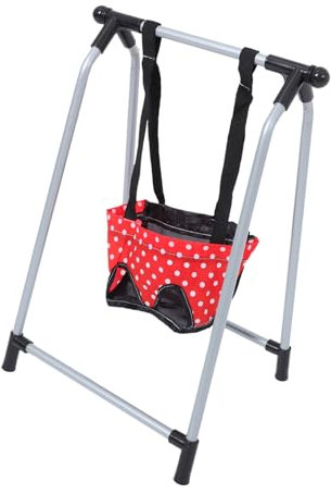 KONTONTY Columpio de Muñeca Juguete Simulado para Casa de Muñecas Decoración de para Niñas Accesorio Compacto y Realista Color Rojo la Coordinación Creatividad