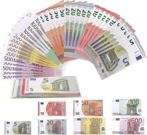 210 Blätter Spielgeld Kaufmannsladen Spielen Deko 7 Verschiedene Werte-5/10/20/50/100/200/500 (je 30 Stück) für Lehrrequisiten, Filmrequisiten, Zauberei, Spielzwecke Party (210 Fotos)