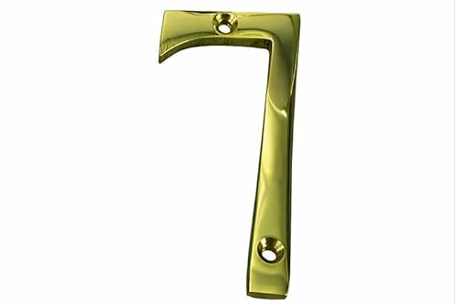 Numero Civico “7” Inglese in Ottone Lucido – Numerazione per Casa e Condominio – Stile Classico Elegante – LEMAG SRL