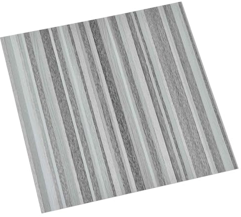 HKTMGDNG Self-Adhesive Vinyl Floor Tiles, 12x12 Inch Striped PVC | Includes 55 pieces covering 55 sq ft, featuring a modern laminate look for indoor home DIY flooring projects.
