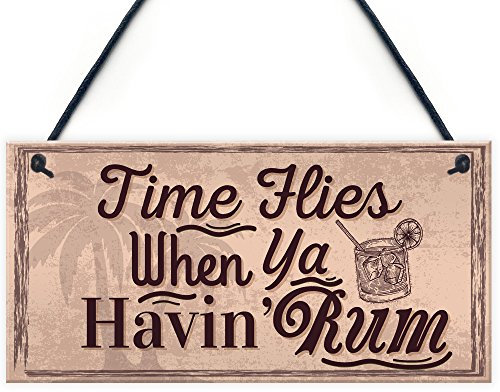 RED OCEAN Havin Rum Hanging Sign Funny Alcohol Bar Pub Man Cave Garden Sign Friendship Plaques