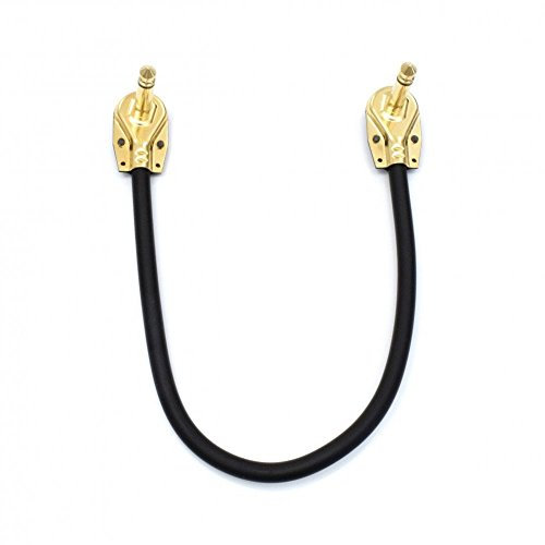 VisioSound Guitar Patch Lead 6.35mm 1/4 Pancake Angled Jack/Effects Pedal FX Instrument Cable (Black, 0.3m)