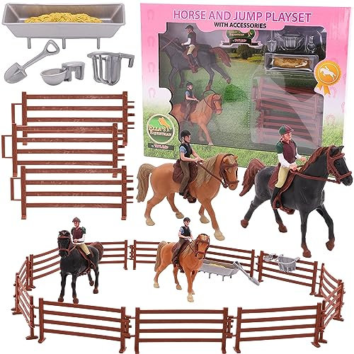 Toyland Set da gioco Horse & Jump Fence con accessori - Giocattoli equestri