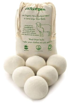 Quality Wool Dryer Balls - 6 XL Pack - 1000+ Loads - Pure Organic Wool -Reusable Natural Fabric Softener Perfect with Essential Oils, Reduce Clothing Static and Wrinkles