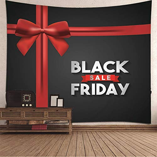 Daesar Wandteppich Vintage 240x220CM Wandbehang aus Polyester Tapisserie Wandbehang Geschenkbox mit Knot “Black Friday” Wandtuch Wandteppich für Schlafzimmer Wohnzimmer Deko