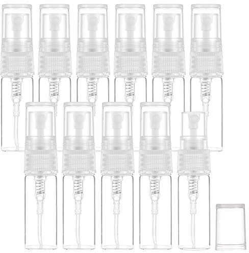 BENECREAT 40 Piezas 3 ml Botella de Spray Mini Atomizador, Botella Spray de Vidrio, Botella de Spray vacía rellenable, para Viaje, Perfume
