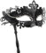 Hoshin Maskenmaske mit Stock, Mardi Gras Deecorations Venezianische Masken für Damen (Schwarz)