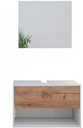 Vicco Badmöbel-Set Kate, Goldkraft Eiche/Weiß, 2 Teile