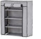 Baroni Home Armario de Tela Plegable, Zapatero con Estructura de Hierro, Organizador de Ropa Ahorra Espacio, Vestidor para Dormitorio, Cabina Armario 4 estantes, 58x28x73 cm