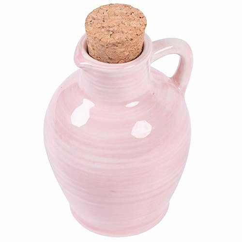 Mini anfora oliera rosa 95 ml in ceramica tappo in sughero, Masseria