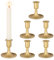 Inweder Porta Candele Oro Candelabro in Metallo: Set di 6 Portacandele Vintage Candeliere in Ottone per Centrotavola Matrimonio Natale Decor per la Casa
