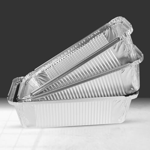 CHEF ROYALE No6a - 500 recipientes pequeños para llevar con tapas, contenedores de almacenamiento de alimentos de aluminio, bandejas desechables de aluminio, ideales para hornear, asar, cocinar y